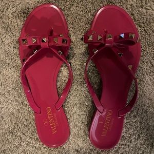 Valentino rockstud jelly flip flops